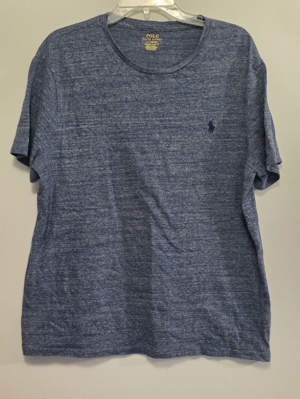 Polo by Ralph Lauren Men's Heathered Blue Short Sleeve Tee